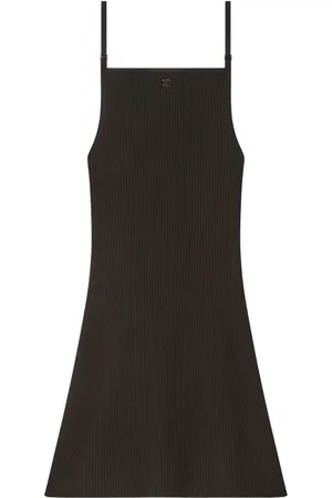 Courrèges Vestido corto tejido de canalé