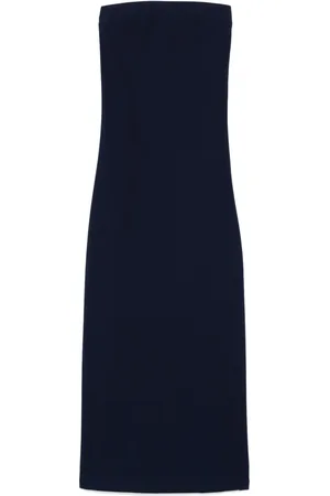 Norma Kamali Vestido strapless con abertura lateral