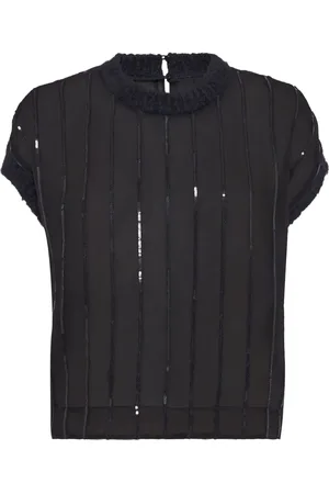 Brunello Cucinelli Playera bordada con lentejuelas