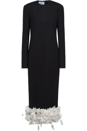 Prada Vestido midi con aplique floral