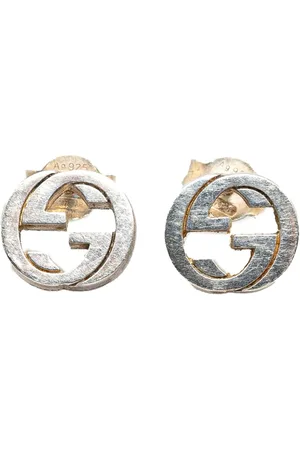 Gucci Aretes 20th Century Sterling Silver Interlocking G Push Back