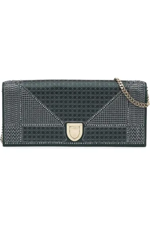Dior Bolsa crossbody Studded Satin Microcannage Diorama Clutch with Chain 2016