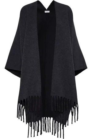 Brunello Cucinelli Poncho con detalle de flecos