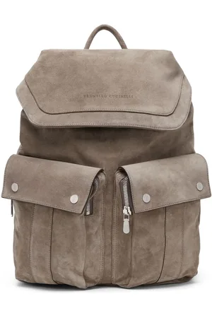 Brunello Cucinelli Mochila con logo en relieve