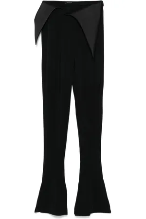 MUGLER Pantalones acampanados con pretina satinada