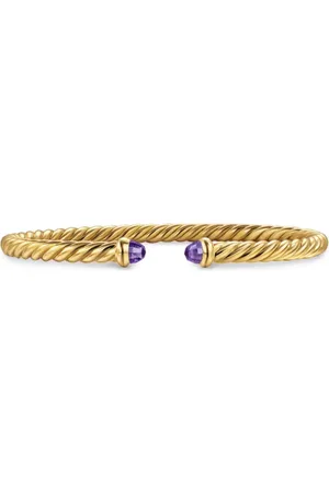 David Yurman Brazalete Cablespira en oro amarillo de 18kt con amatista