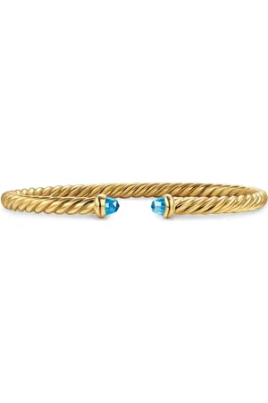 David Yurman Brazalete Cablespira en oro amarillo de 18kt con topacio