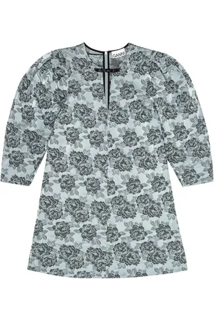 Ganni Vestido midi con motivo en jacquard