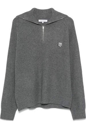 Maison Kitsuné Suéter de canalé con parche Bold Fox Head