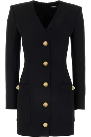 Balmain Vestido corto con botones en relieve