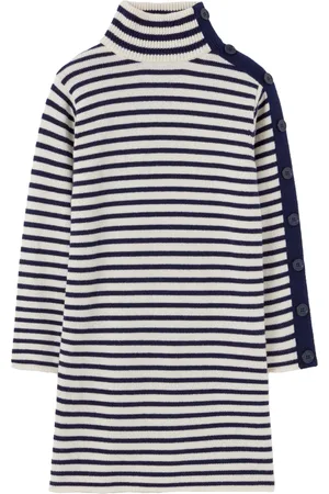 Claudie Pierlot Vestido con cuello de tortuga y motivo de rayas