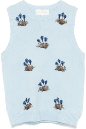 Shushu/Tong Chaleco tejido con bordado floral
