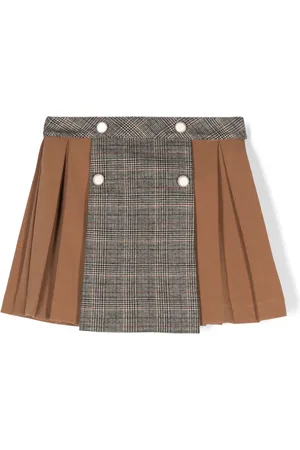 PATACHOU Falda con panel estampado a cuadros