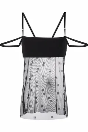 Givenchy Top con panel de malla y motivo 4G
