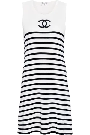 CHANEL Vestido con motivo de rayas 1990-2000