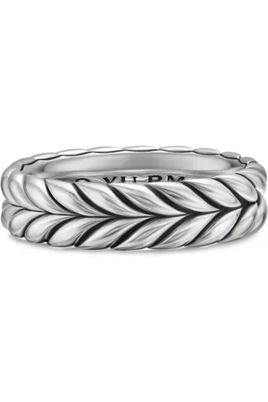 David Yurman Anillo de banda Chevron en plata de ley de 6.2mm