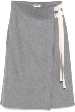 Jil Sander Falda midi con hebilla
