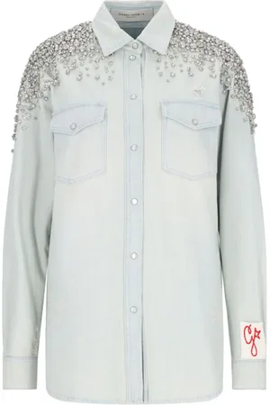 Golden Goose Camisa de mezclilla con detalles de cristal