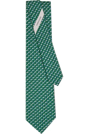 Salvatore Ferragamo Corbata de seda con estampado Margarita