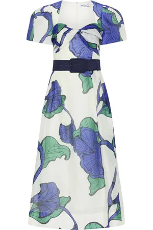 Rebecca Vallance Vestido midi con cinturón y estampado floral