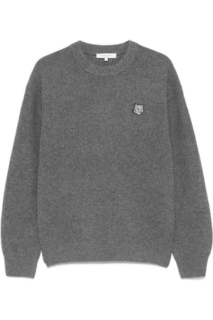 Maison Kitsuné Suéter de canalé con parche Bold Fox Head
