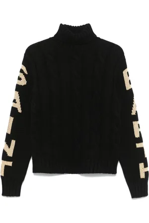 MC2 SAINT BARTH Suéter con cuello de tortuga y logo en jacquard