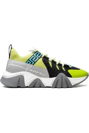 VERSACE Tenis Squalo Neon Green/Black/Aqua