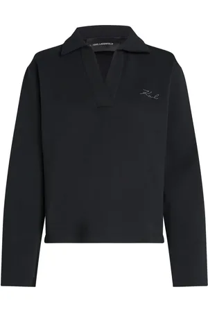 Karl Lagerfeld Sudadera con logo estampado y cuello en V