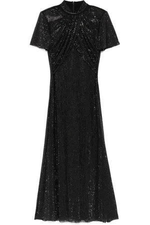 Self-Portrait Vestido midi con detalles de strass