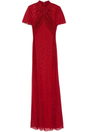 Self-Portrait Vestido midi con detalles de strass