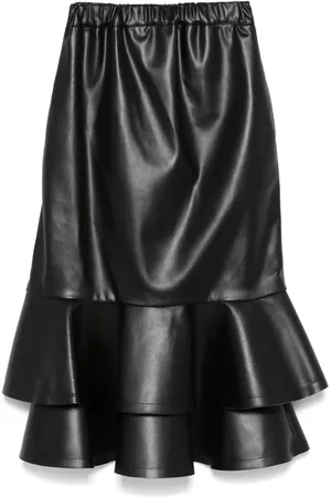Comme des Garçons Falda midi con dobladillo de volantes