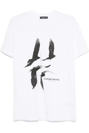 costume national contemporary Playera con pájaros estampados