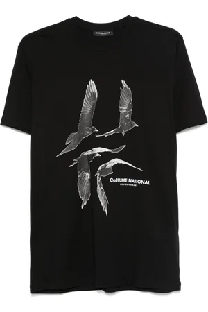 costume national contemporary Playera con pájaros estampados