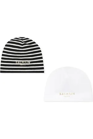 Balmain Pack de dos gorros con logo estampado