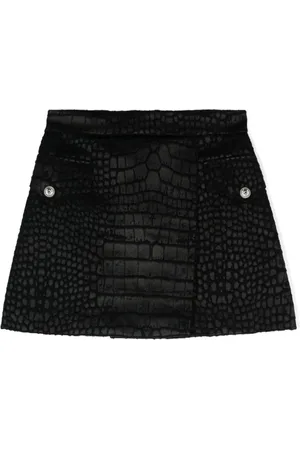 Balmain Falda corta con parche del logo