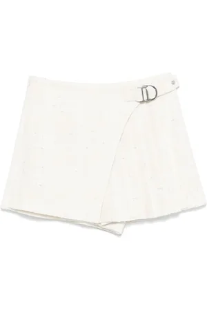 Maje Falda corta de tweed con pliegues