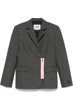 Msgm Blazer con motivo de cuadros