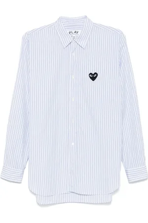 Comme des Garçons Camisa con motivo de rayas y parche de corazón