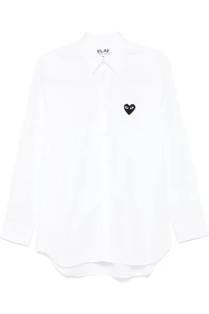 Comme des Garçons Camisa de popelina con parche de corazón
