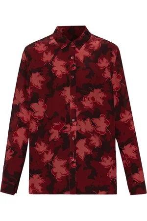 Maison Kitsuné Camisa con hojas estampadas