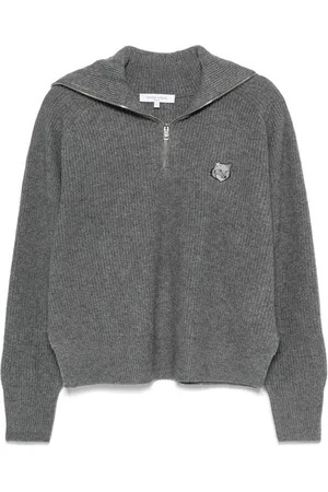Maison Kitsuné Suéter de canalé con parche Bold Fox Head