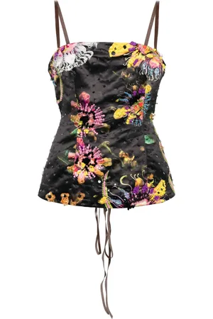 Cynthia Rowley Top satinado con detalles