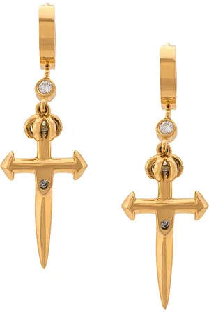 Nialaya Aretes Skyfall pequeños con motivo de espada