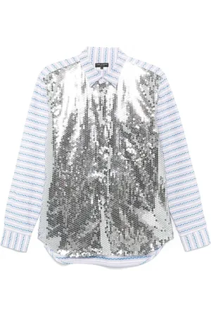 Comme des Garçons Camisa bordada con lentejuelas