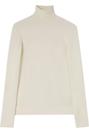 Jil Sander Suéter tejido de canalé con cuello de tortuga