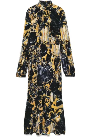 Roberto Cavalli Vestido midi con estampado marmoleado