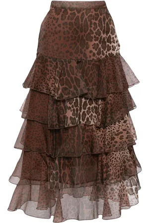 Cynthia Rowley Falda de seda con volantes
