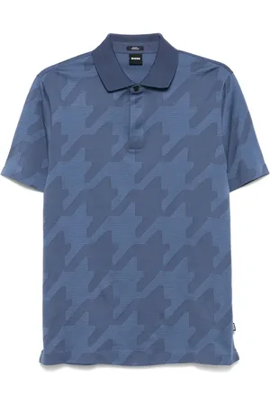 HUGO BOSS Playera tipo polo con motivo pied de poule