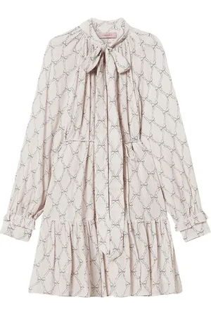 Twin-Set Vestido corto con moño estampado