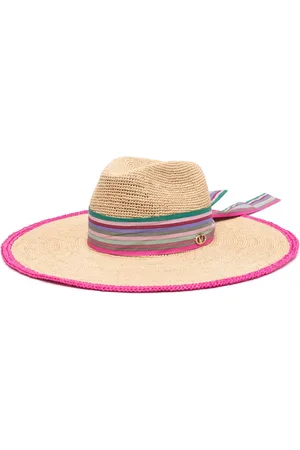 VALENTINO GARAVANI Sombrero de verano con motivo de rayas y mascada